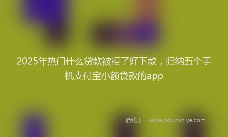 2025年热门什么贷款被拒了好下款，归纳五个手机支付宝小额贷款的app