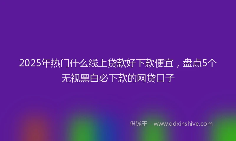 2025年热门什么线上贷款好下款便宜，盘点5个无视黑白必下款的网贷口子