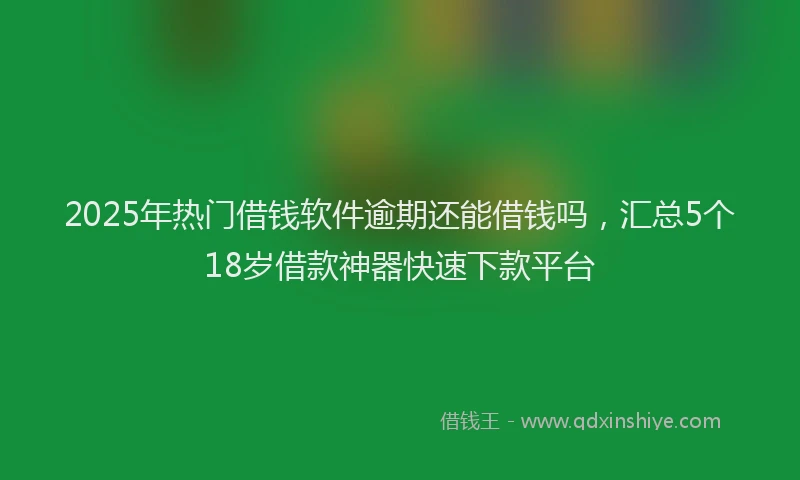 2025年热门借钱软件逾期还能借钱吗，汇总5个18岁借款神器快速下款平台