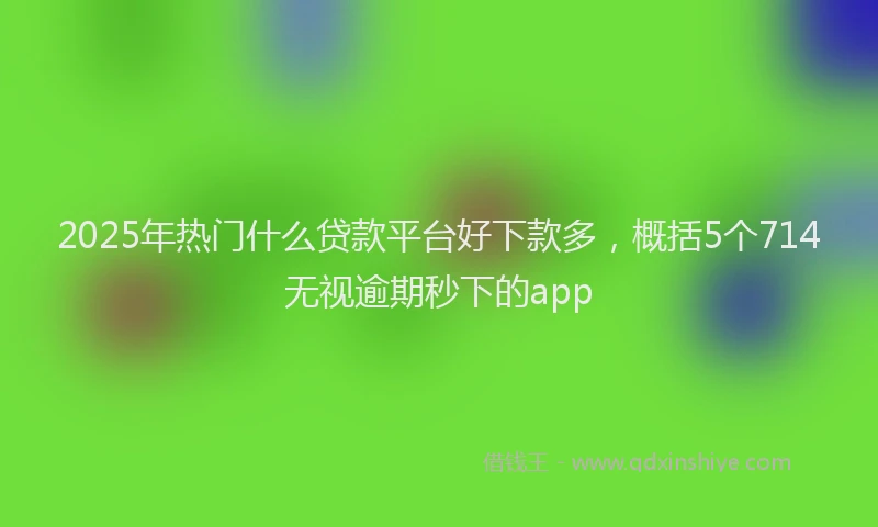 2025年热门什么贷款平台好下款多，概括5个714无视逾期秒下的app