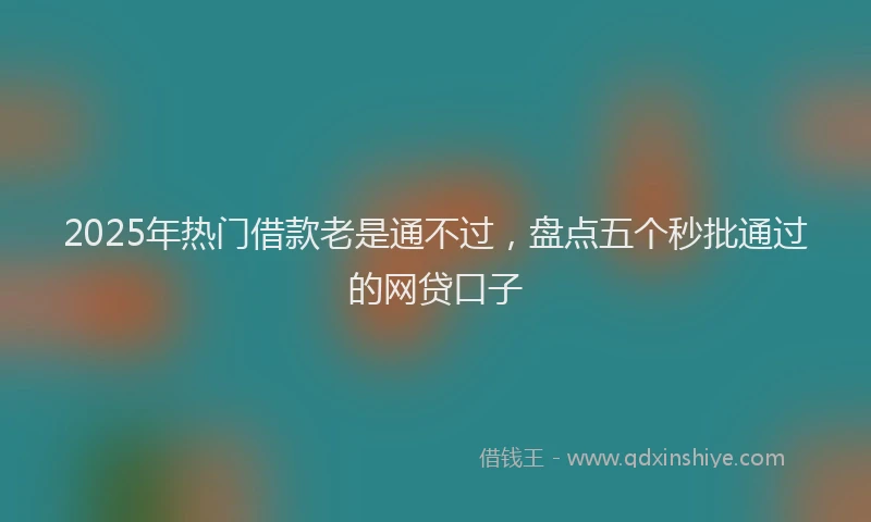2025年热门借款老是通不过，盘点五个秒批通过的网贷口子