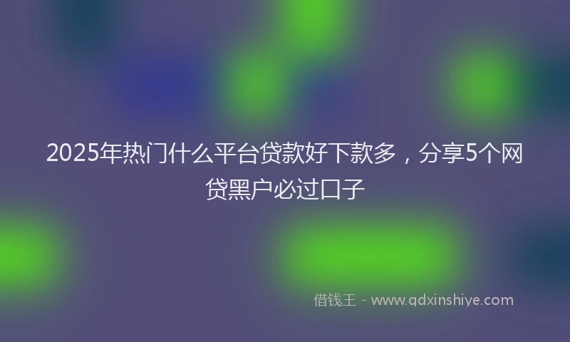 2025年热门什么平台贷款好下款多，分享5个网贷黑户必过口子