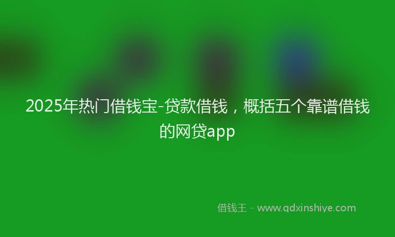 2025年热门借钱宝-贷款借钱，概括五个靠谱借钱的网贷app