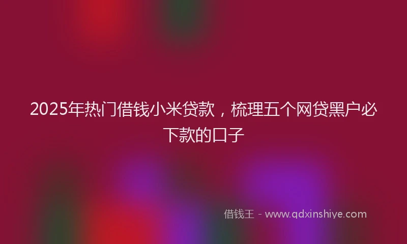 2025年热门借钱小米贷款，梳理五个网贷黑户必下款的口子