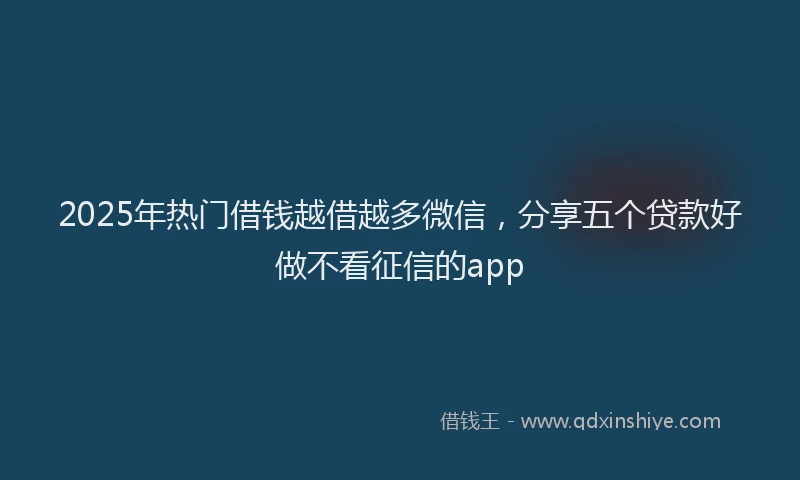 2025年热门借钱越借越多微信，分享五个贷款好做不看征信的app