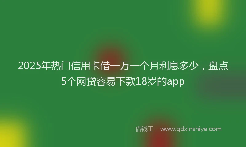 2025年热门信用卡借一万一个月利息多少，盘点5个网贷容易下款18岁的app