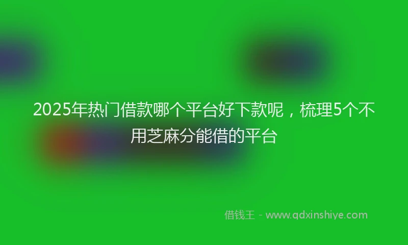 2025年热门借款哪个平台好下款呢，梳理5个不用芝麻分能借的平台