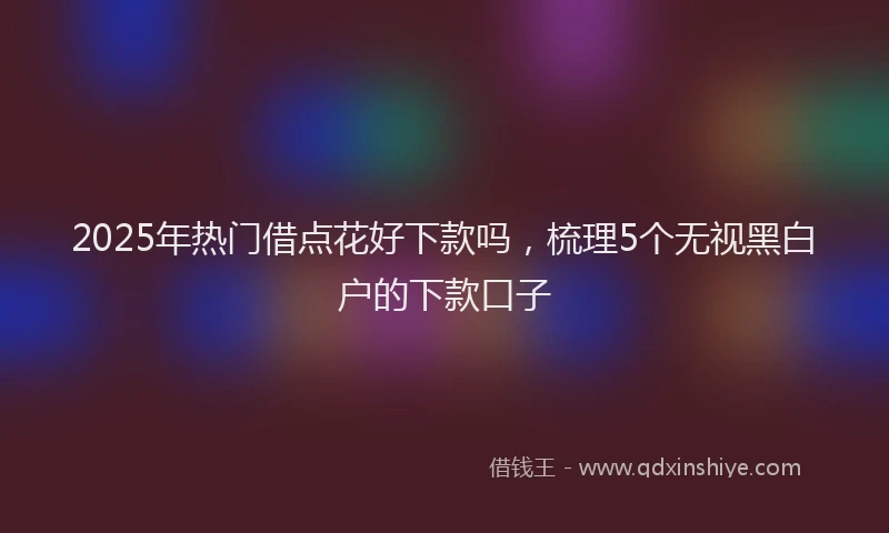 2025年热门借点花好下款吗，梳理5个无视黑白户的下款口子