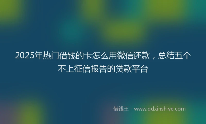 2025年热门借钱的卡怎么用微信还款，总结五个不上征信报告的贷款平台