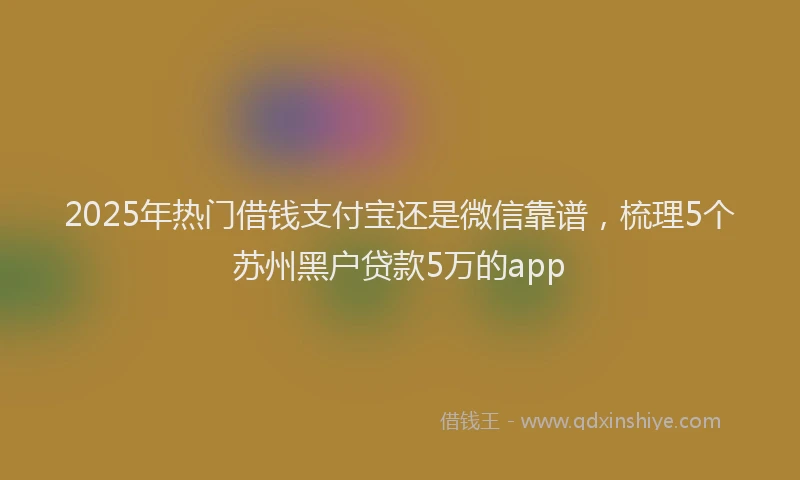 2025年热门借钱支付宝还是微信靠谱，梳理5个苏州黑户贷款5万的app