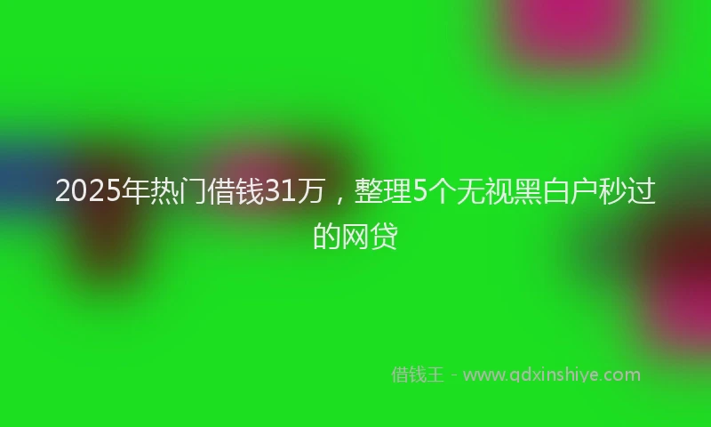 2025年热门借钱31万，整理5个无视黑白户秒过的网贷