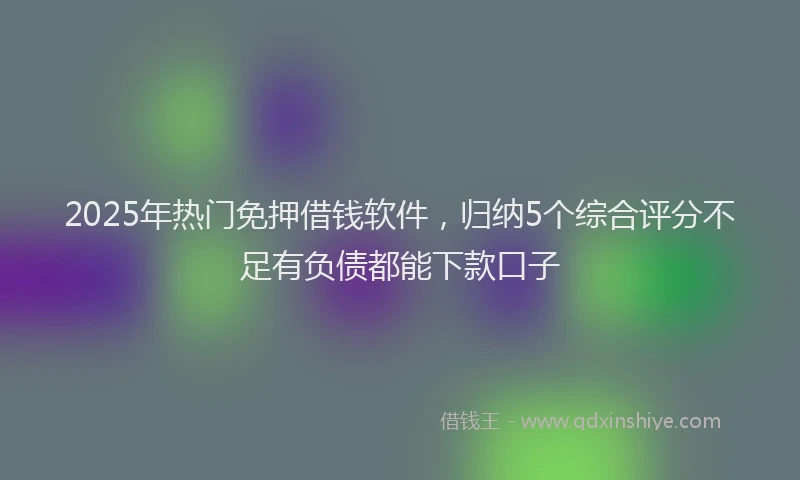 2025年热门免押借钱软件，归纳5个综合评分不足有负债都能下款口子