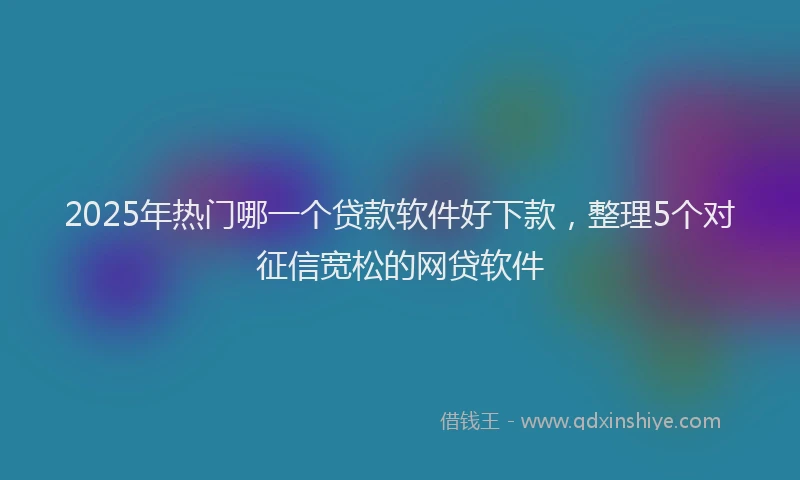 2025年热门哪一个贷款软件好下款，整理5个对征信宽松的网贷软件