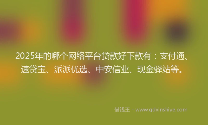 2025年的哪个网络平台贷款好下款有：支付通、速贷宝、派派优选、中安信业、现金驿站等。
