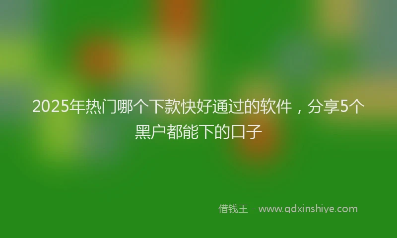 2025年热门哪个下款快好通过的软件，分享5个黑户都能下的口子