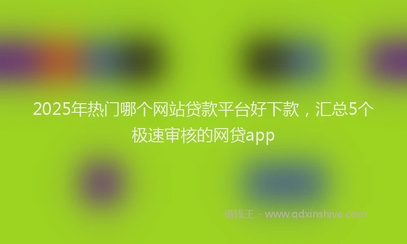 2025年热门哪个网站贷款平台好下款，汇总5个极速审核的网贷app