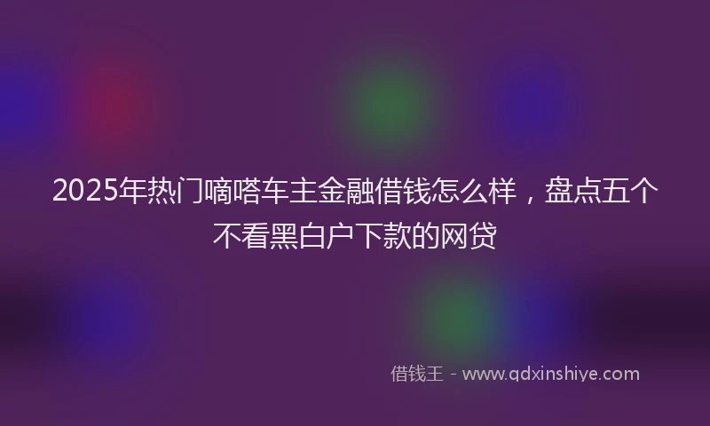 2025年热门嘀嗒车主金融借钱怎么样，盘点五个不看黑白户下款的网贷
