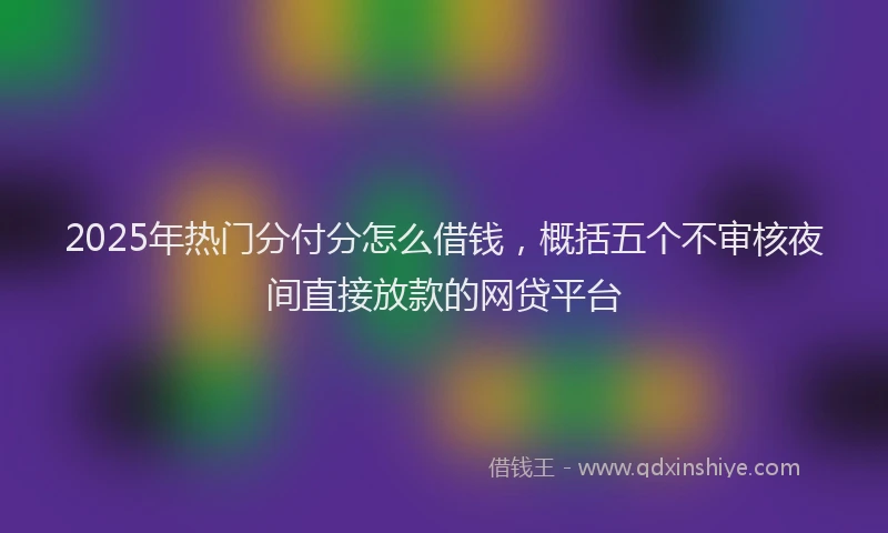 2025年热门分付分怎么借钱，概括五个不审核夜间直接放款的网贷平台