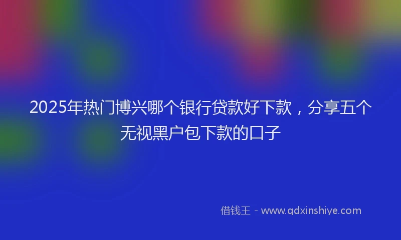 2025年热门博兴哪个银行贷款好下款，分享五个无视黑户包下款的口子