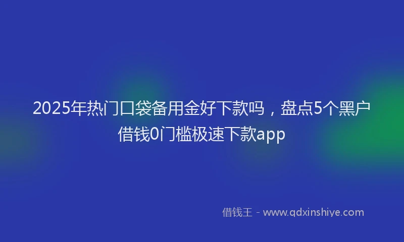 2025年热门口袋备用金好下款吗，盘点5个黑户借钱0门槛极速下款app