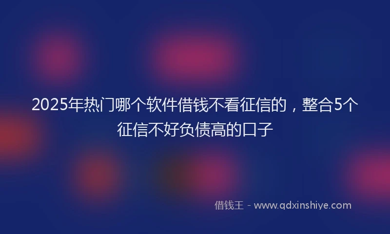 2025年热门哪个软件借钱不看征信的，整合5个征信不好负债高的口子