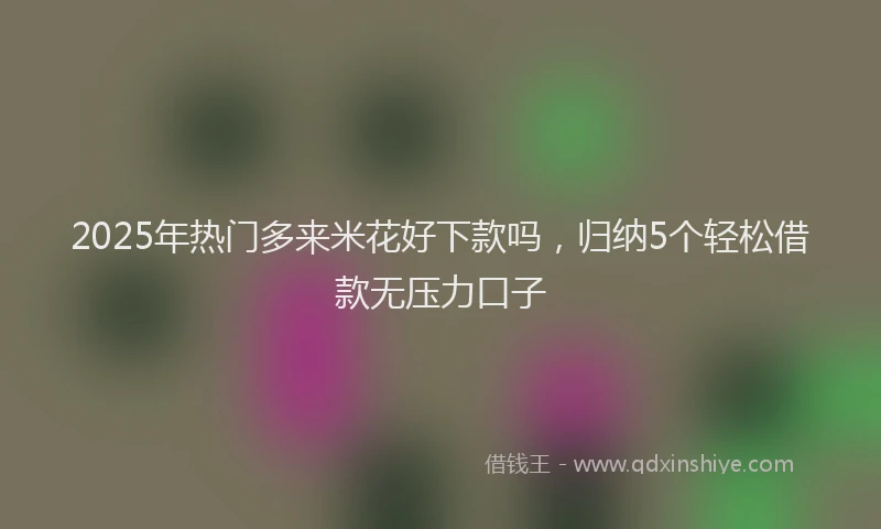 2025年热门多来米花好下款吗，归纳5个轻松借款无压力口子