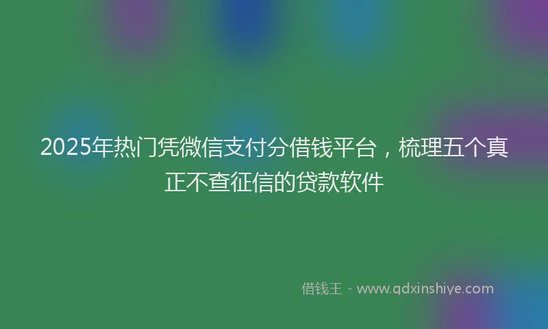 2025年热门凭微信支付分借钱平台，梳理五个真正不查征信的贷款软件
