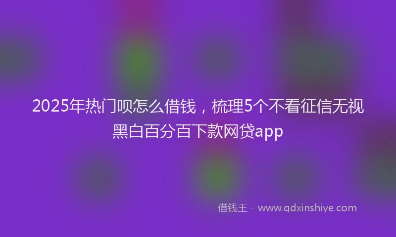 2025年热门呗怎么借钱，梳理5个不看征信无视黑白百分百下款网贷app
