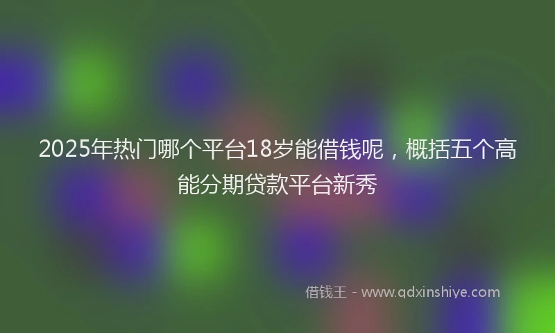 2025年热门哪个平台18岁能借钱呢，概括五个高能分期贷款平台新秀