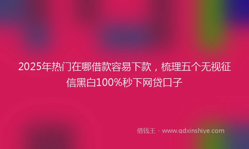 2025年热门在哪借款容易下款，梳理五个无视征信黑白100%秒下网贷口子