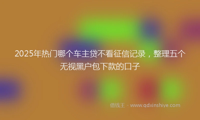 2025年热门哪个车主贷不看征信记录，整理五个无视黑户包下款的口子