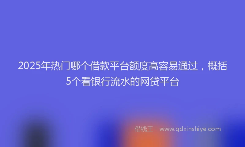 2025年热门哪个借款平台额度高容易通过，概括5个看银行流水的网贷平台
