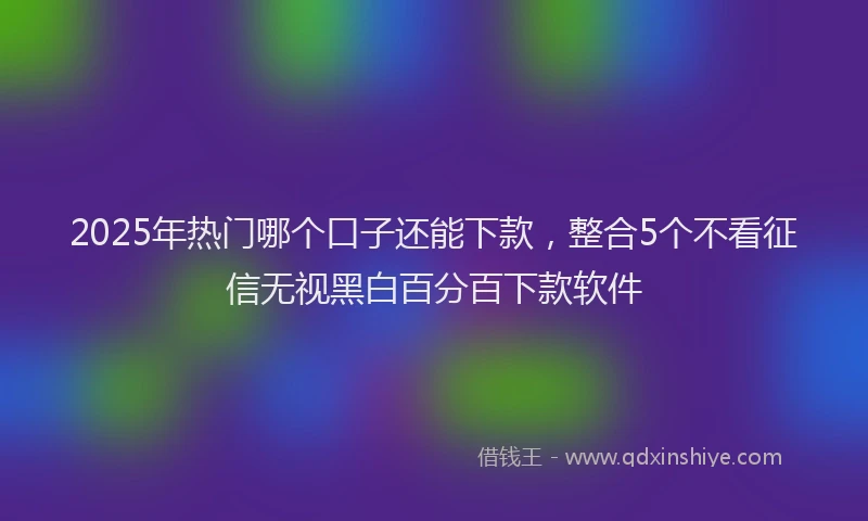 2025年热门哪个口子还能下款，整合5个不看征信无视黑白百分百下款软件