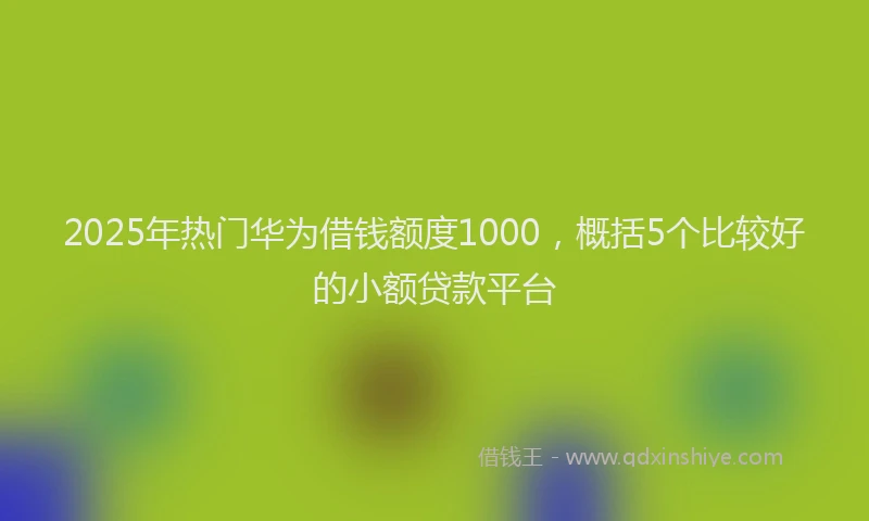 2025年热门华为借钱额度1000，概括5个比较好的小额贷款平台