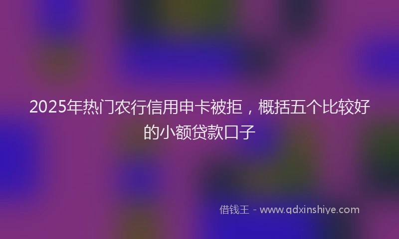2025年热门农行信用申卡被拒，概括五个比较好的小额贷款口子