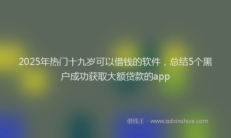 2025年热门十九岁可以借钱的软件，总结5个黑户成功获取大额贷款的app