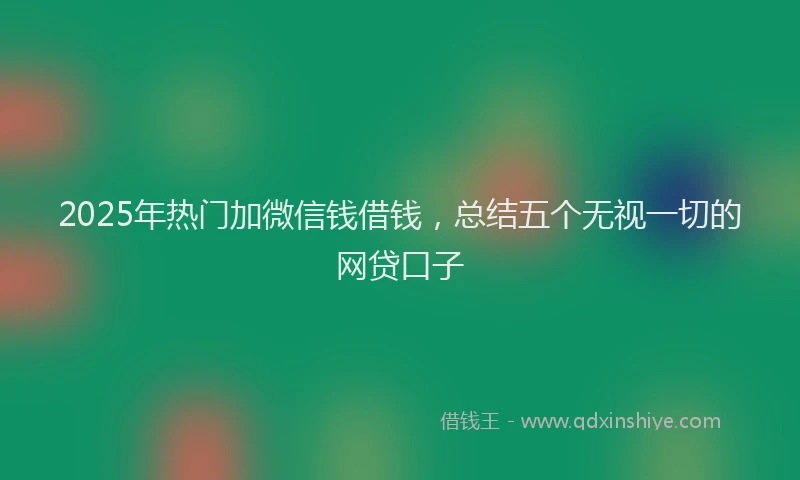 2025年热门加微信钱借钱，总结五个无视一切的网贷口子