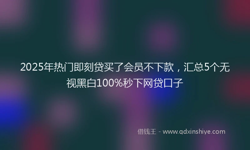 2025年热门即刻贷买了会员不下款，汇总5个无视黑白100%秒下网贷口子