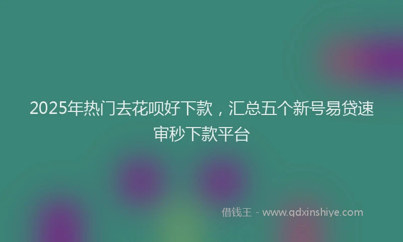 2025年热门去花呗好下款，汇总五个新号易贷速审秒下款平台