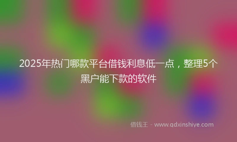 2025年热门哪款平台借钱利息低一点，整理5个黑户能下款的软件