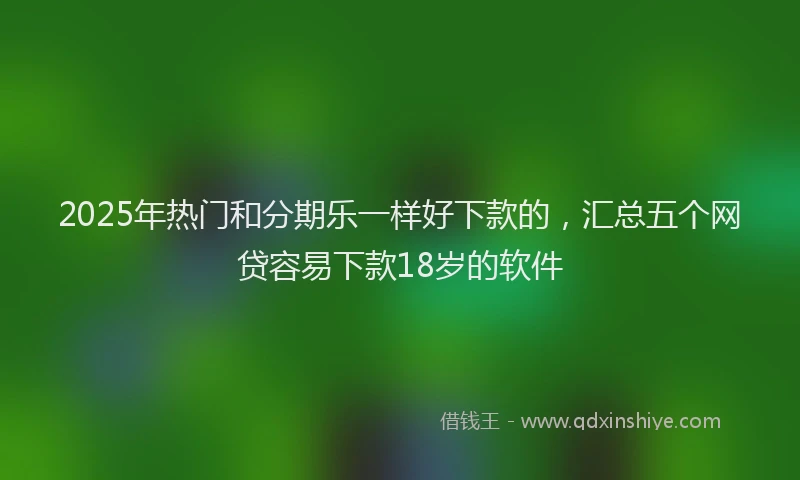 2025年热门和分期乐一样好下款的，汇总五个网贷容易下款18岁的软件