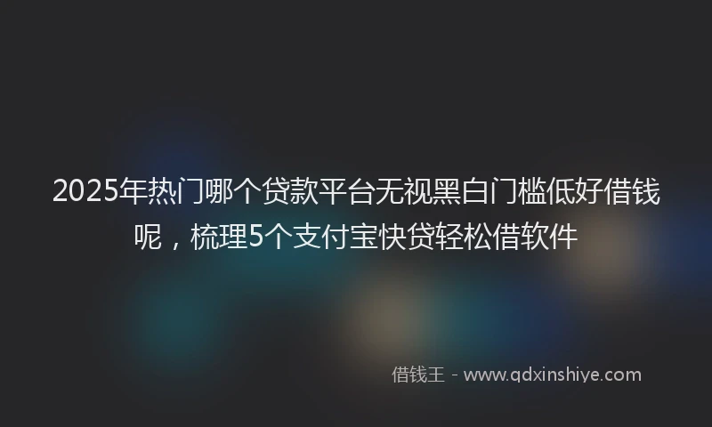 2025年热门哪个贷款平台无视黑白门槛低好借钱呢，梳理5个支付宝快贷轻松借软件