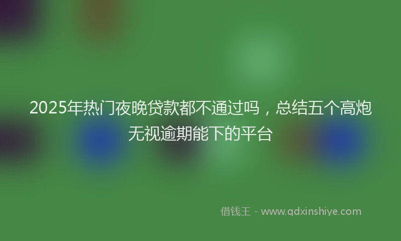 2025年热门夜晚贷款都不通过吗，总结五个高炮无视逾期能下的平台