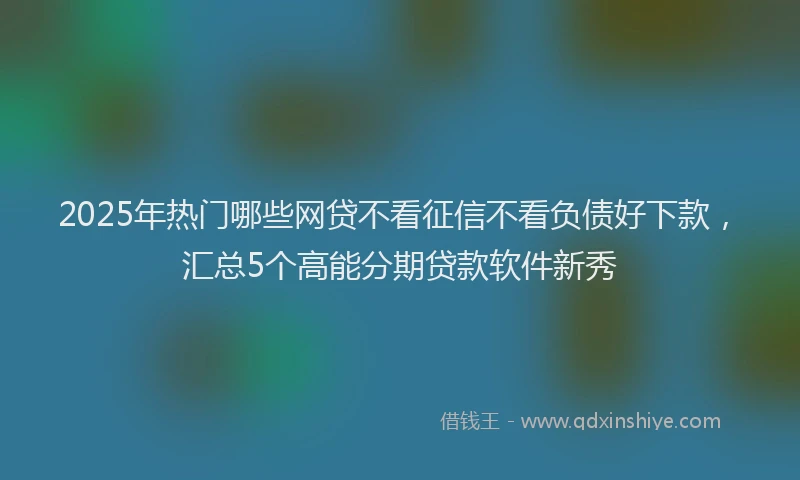 2025年热门哪些网贷不看征信不看负债好下款，汇总5个高能分期贷款软件新秀
