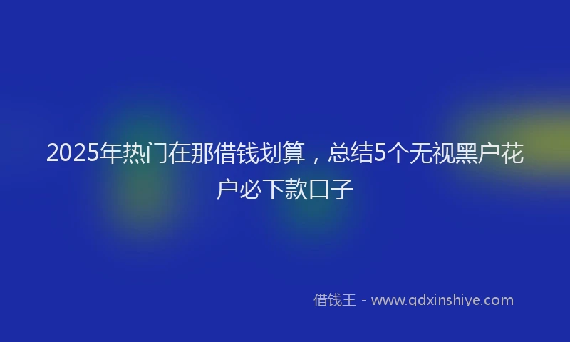 2025年热门在那借钱划算，总结5个无视黑户花户必下款口子