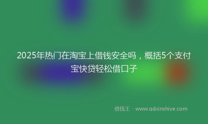 2025年热门在淘宝上借钱安全吗，概括5个支付宝快贷轻松借口子