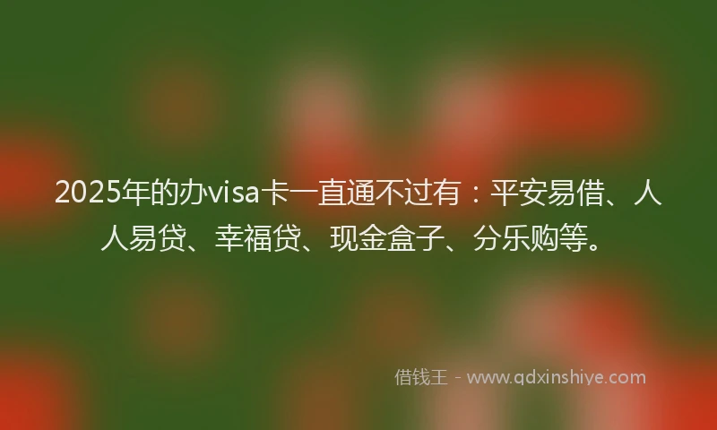 2025年的办visa卡一直通不过有：平安易借、人人易贷、幸福贷、现金盒子、分乐购等。