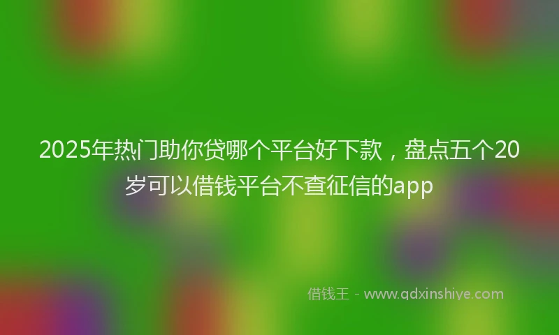2025年热门助你贷哪个平台好下款，盘点五个20岁可以借钱平台不查征信的app