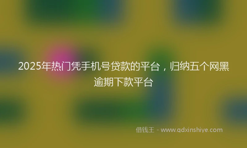 2025年热门凭手机号贷款的平台，归纳五个网黑逾期下款平台
