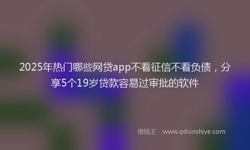 2025年热门哪些网贷app不看征信不看负债，分享5个19岁贷款容易过审批的软件
